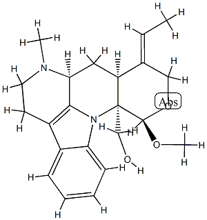 (7aS,9E)-9-Ethylidene-5,6,7,7aα,8,8aα,9,10-octahydro-12β-methoxy-7-methylindolo[3,2,1-ij]pyrano[3,4-b][1,5]naphthyridine-12aα(12H)-methanol 结构式