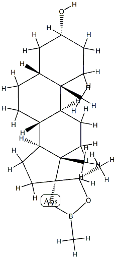 (20S)-17,20-(Methylboranediylbisoxy)-5β-pregnan-3α-ol 结构式