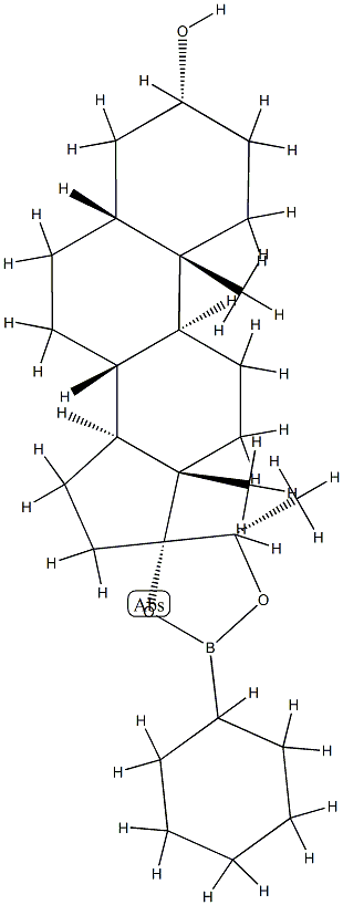 (20S)-17,20-(Cyclohexylboranediylbisoxy)-5β-pregnan-3α-ol 结构式