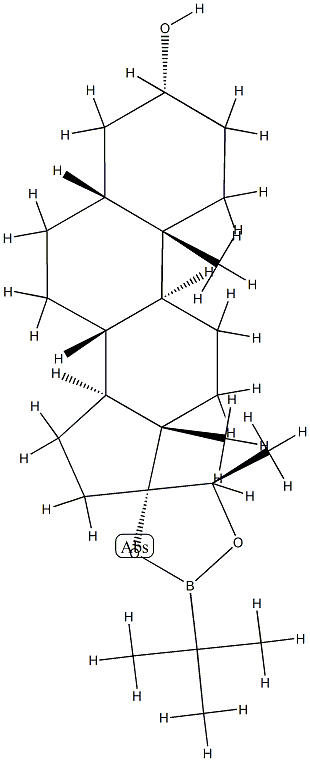 (20R)-17,20-[(tert-Butylboranediyl)bis(oxy)]-5β-pregnan-3α-ol 结构式