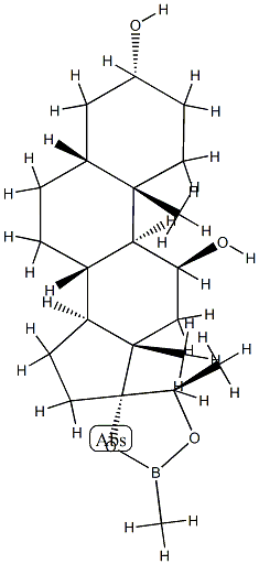 (20R)-3α,11β-Dihydroxy-17,20-[(methylboranediyl)bisoxy]-5β-pregnane 结构式