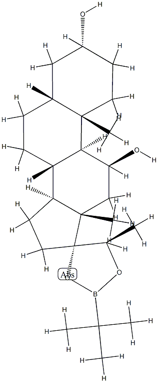 (20R)-17,20-[(tert-Butylboranediyl)bis(oxy)]-5β-pregna-3α,11β-diol 结构式