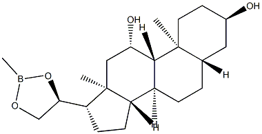 (20S)-3α,11β-Dihydroxy-20,21-[(methylboranediyl)bisoxy]-5α-pregnane 结构式