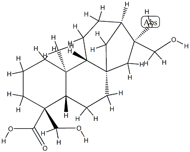 ENT-16A,17,19-三羟基贝壳杉烷-18-羧酸 结构式