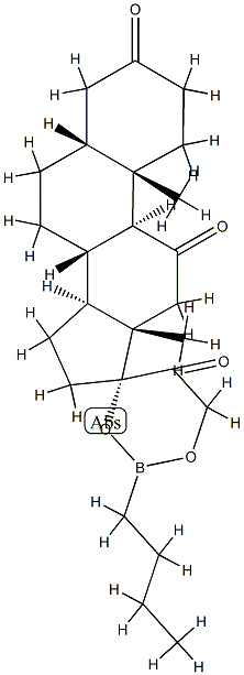 17,21-[(Butylboranediyl)bisoxy]-5β-pregnane-3,11,20-trione 结构式