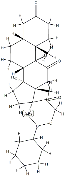 17,21-(Cyclohexylboranediyl)bisoxy-5β-pregnane-3,11,20-trione 结构式