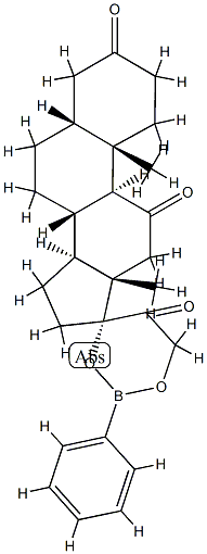 17,21-[(Phenylboranediyl)bisoxy]-5β-pregnane-3,11,20-trione 结构式