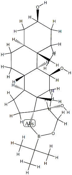 (20R)-17,21-(tert-Butylboranediylbisoxy)-5α-pregnane-3β,11β,20-triol 结构式