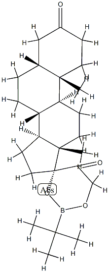 17,21-[(tert-Butylboranediyl)bis(oxy)]-5β-pregnane-3,20-dione 结构式