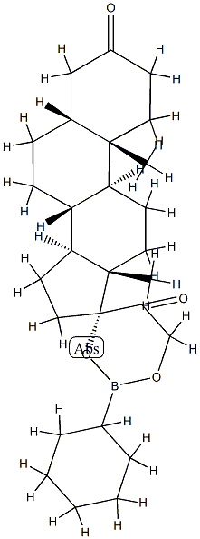 17,21-[(Cyclohexylboranediyl)bisoxy]-5β-pregnane-3,20-dione 结构式