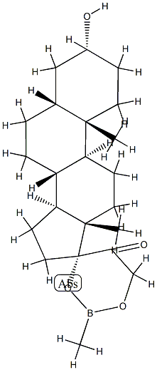 3α-Hydroxy-17,21-[(methylboranediyl)bisoxy]-5β-pregnan-20-one 结构式