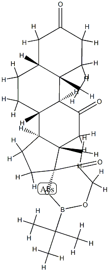 17,21-[(tert-Butylboranediyl)bisoxy]-5β-pregnane-3,11,20-trione 结构式