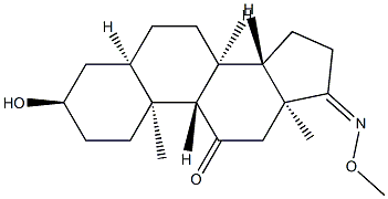 3α-Hydroxy-17-(methoxyimino)-5β-androstan-11-one 结构式