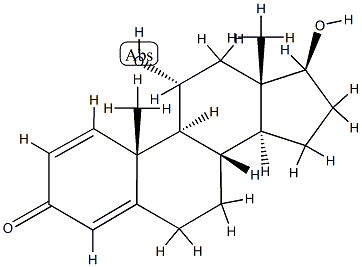 (8S,9S,10S,11R,13S,14S,17S)-11,17-dihydroxy-10,13-dimethyl-6,7,8,9,11, 12,14,15,16,17-decahydrocyclopenta[a]phenanthren-3-one 结构式