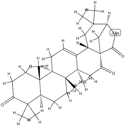 21β-Hydroxy-3,16-dioxoolean-12-en-28-oic acid γ-lactone 结构式