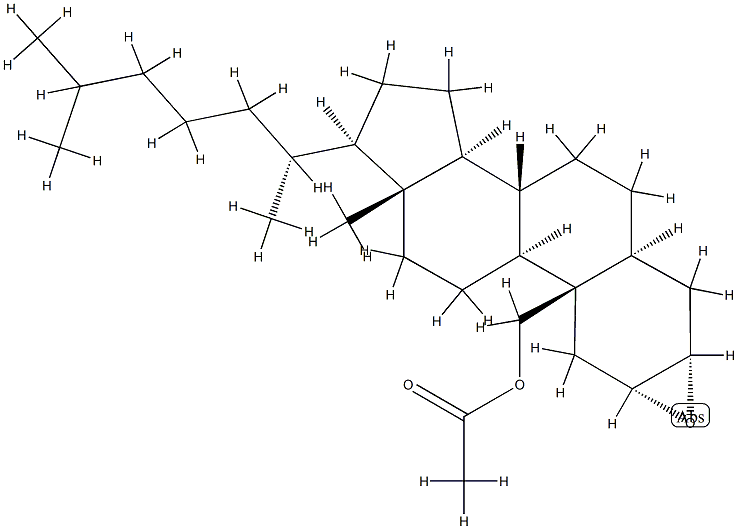 2α,3α-Epoxy-5α-cholestan-19-ol acetate 结构式