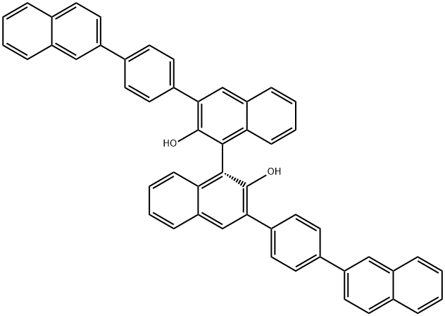 R-3,3'-BIS[4-(2-NAPHTHALENYL)PHENYL]-1,1'-BINAPHTHALENE]-2,2'-DIOL 结构式
