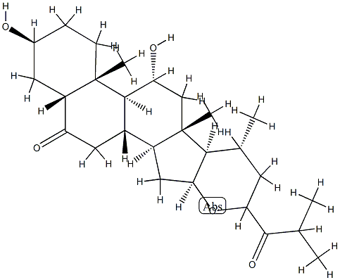 16β,23-Epoxy-3β,11α-dihydroxy-5β-cholestane-6,24-dione 结构式