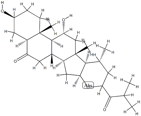 16β,23-Epoxy-3β,11α-dihydroxy-5α-cholestane-6,24-dione 结构式