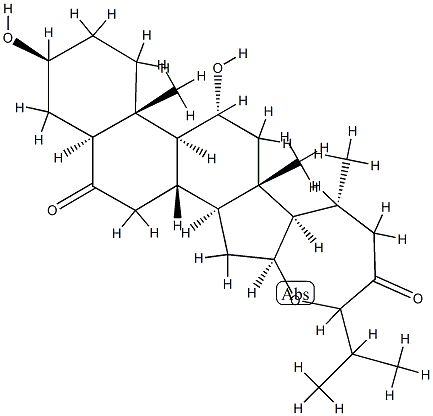 16β,24-Epoxy-3β,11α-dihydroxy-5α-cholestane-6,23-dione 结构式