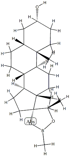 (20R)-17,20-(Methylboranediylbisoxy)-5β-pregnan-3α-ol 结构式