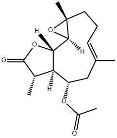 (1aR,4E,7S,7aR,8S,10aS,10bR)-7-Acetoxy-2,3,6,7,7a,8,10a,10b-octahydro-1a,5,8-trimethyloxireno[9,10]cyclodeca[1,2-b]furan-9(1aH)-one 结构式