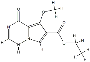 ethyl 4-hydroxy-5-methoxypyrrolo[1,2-f][1,2,4]triazine-6-carboxylate 结构式