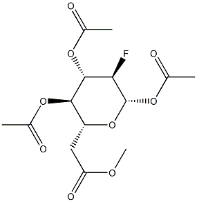 2-Fluoro-2-deoxy-β-D-glucopyranose tetraacetate 结构式