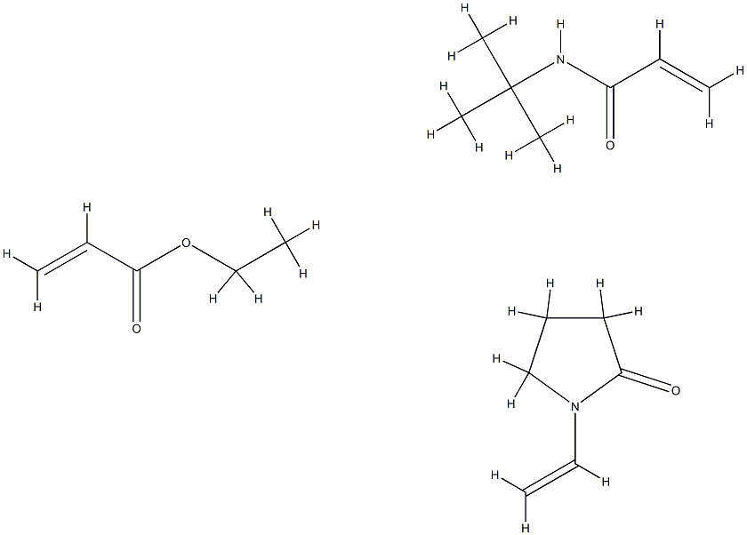 2-丙烯酸乙酯、N-(1,1-二甲基乙基)-2-丙烯酰胺、1-乙烯基-2-吡咯烷酮的聚合物 结构式