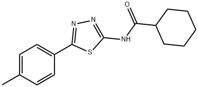 N-[5-(4-methylphenyl)-1,3,4-thiadiazol-2-yl]cyclohexanecarboxamide 结构式