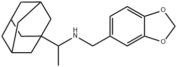 1-(1-adamantyl)-N-(1,3-benzodioxol-5-ylmethyl)ethanamine 结构式