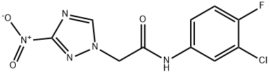 N-(3-chloro-4-fluorophenyl)-2-{3-nitro-1H-1,2,4-triazol-1-yl}acetamide 结构式