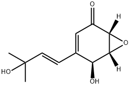 (1R,5R,6R)-4-[(E)-3-Hydroxy-3-methyl-1-butenyl]-5β-hydroxy-7-oxabicyclo[4.1.0]hepta-3-ene-2-one 结构式