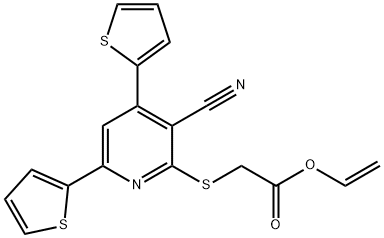 vinyl {[3-cyano-4,6-di(2-thienyl)-2-pyridinyl]sulfanyl}acetate 结构式