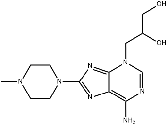 3-[6-amino-8-(4-methyl-1-piperazinyl)-3H-purin-3-yl]-1,2-propanediol 结构式