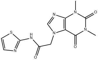 2-(1,3-dimethyl-2,6-dioxo-1,2,3,6-tetrahydro-7H-purin-7-yl)-N-(1,3-thiazol-2-yl)acetamide 结构式