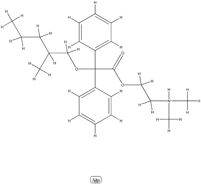 dimethyl-[2-[2-(2-methylpentoxy)-2,2-diphenyl-acetyl]oxyethyl]azanium chloride 结构式