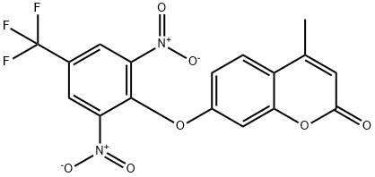 7-[2,6-dinitro-4-(trifluoromethyl)phenoxy]-4-methyl-2H-chromen-2-one 结构式