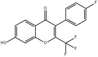 3-(4-氟苯基)-7-羟基-2-(三氟甲基)-4H-色烯-4-酮 结构式