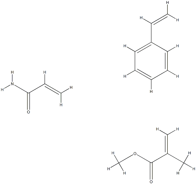 2-Propenoic acid, 2-methyl-, methyl ester, polymer with ethenylbenzene and 2-propenamide 结构式