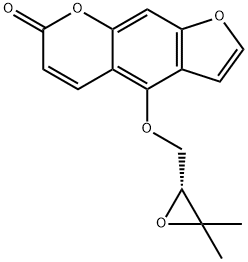 4-(3,3-Dimethyloxirane-2α-ylmethoxy)-7H-furo[3,2-g][1]benzopyran-7-one 结构式