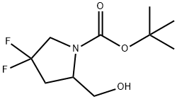 4.4-二氟-2-羟甲基吡咯烷-1-叔丁基羧酸 结构式