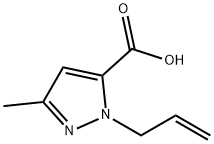 1-烯丙基-3-甲基-1H-吡唑-5-羧酸 结构式