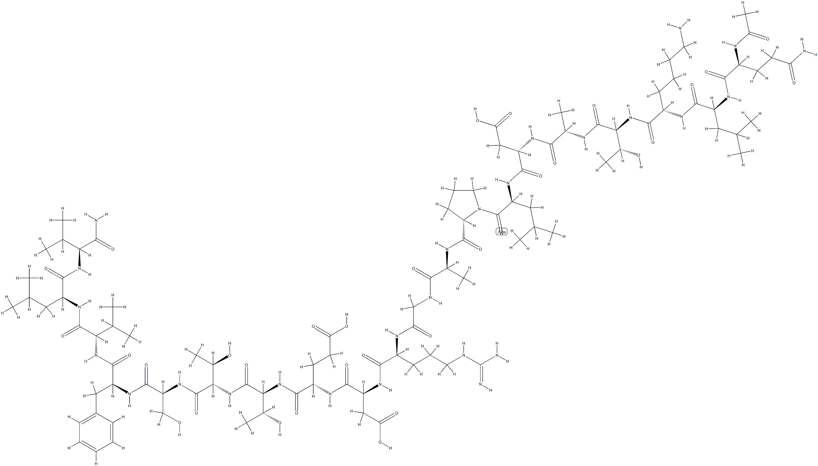 AC-GLN-LEU-LYS-THR-ALA-ASP-LEU-PRO-ALA-GLY-ARG-ASP-GLU-THR-THR-SER-PHE-VAL-LEU-VAL- NH2 结构式