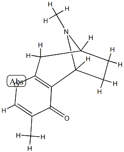 (+)-6,7,8,9-Tetrahydro-3,10-dimethyl-5,8-epiminocyclohepta[b]pyran-4(5H)-one 结构式