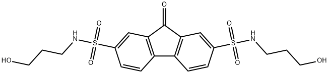 N~2~,N~7~-bis(3-hydroxypropyl)-9-oxo-9H-fluorene-2,7-disulfonamide 结构式