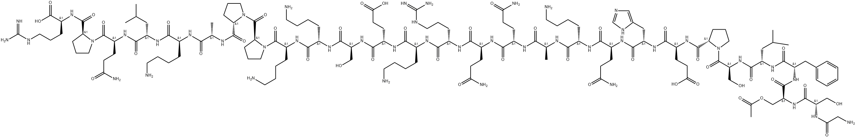 鼠源内源性激动剂肽(SER(AC)3)-GHRELIN (MOUSE, RAT) 结构式