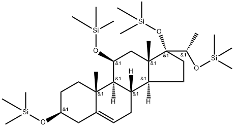 [[(20S)-Pregn-5-ene-3β,11β,17,20-tetryl]tetra(oxy)]tetrakis(trimethylsilane) 结构式