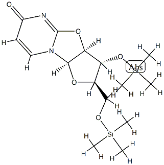 (2R)-2,3,3aβ,9aβ-Tetrahydro-3β-[(trimethylsilyl)oxy]-2α-[[(trimethylsilyl)oxy]methyl]-6H-furo[2',3':4,5]oxazolo[3,2-a]pyrimidin-6-one 结构式