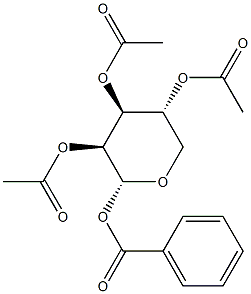 α-D-Lyxopyranose 2,3,4-triacetate 1-benzoate 结构式